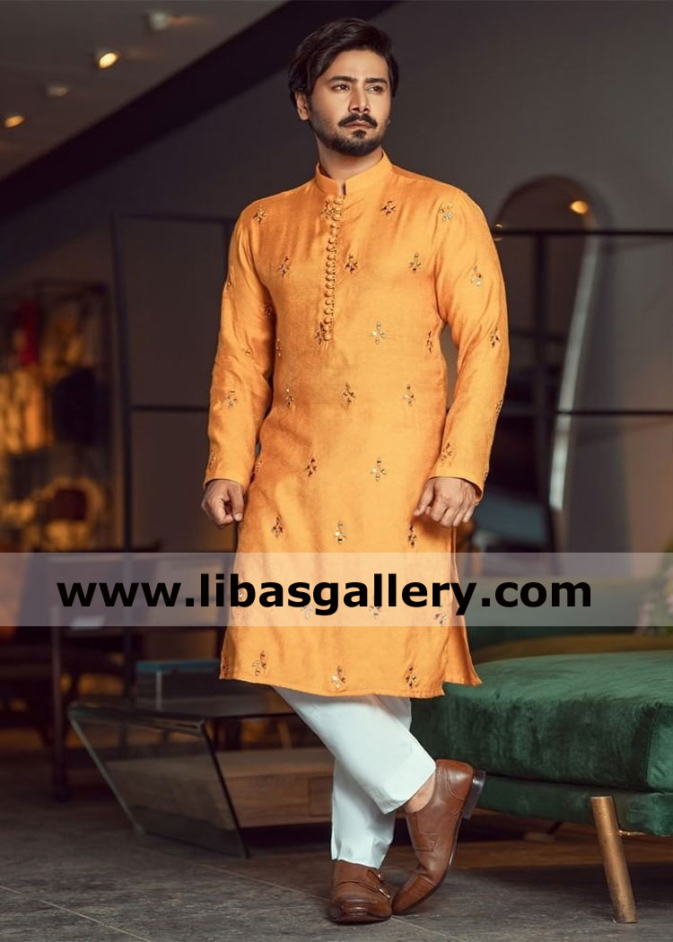 actor ali abbas wearing designer embroidered booti kurta on eid shop online kurta pajama for qatar saudi arabia dubai