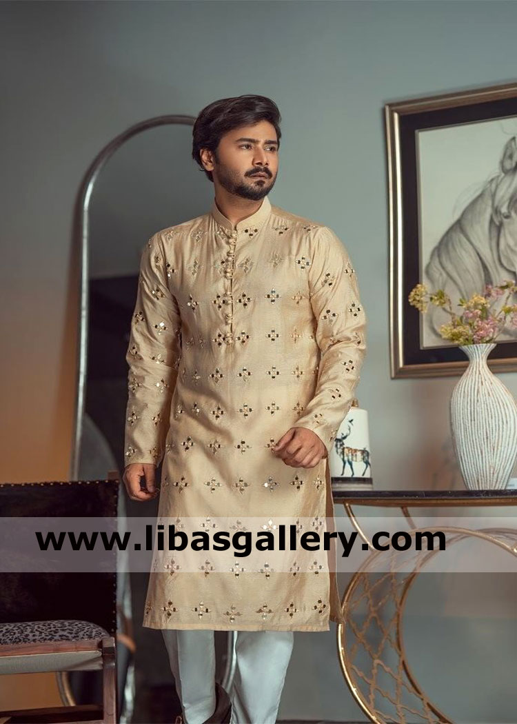 tv actor ali abbas modeling for pakistani hand embellished kurta style for mehndi and eid high quality fabric and stitching uk usa canada