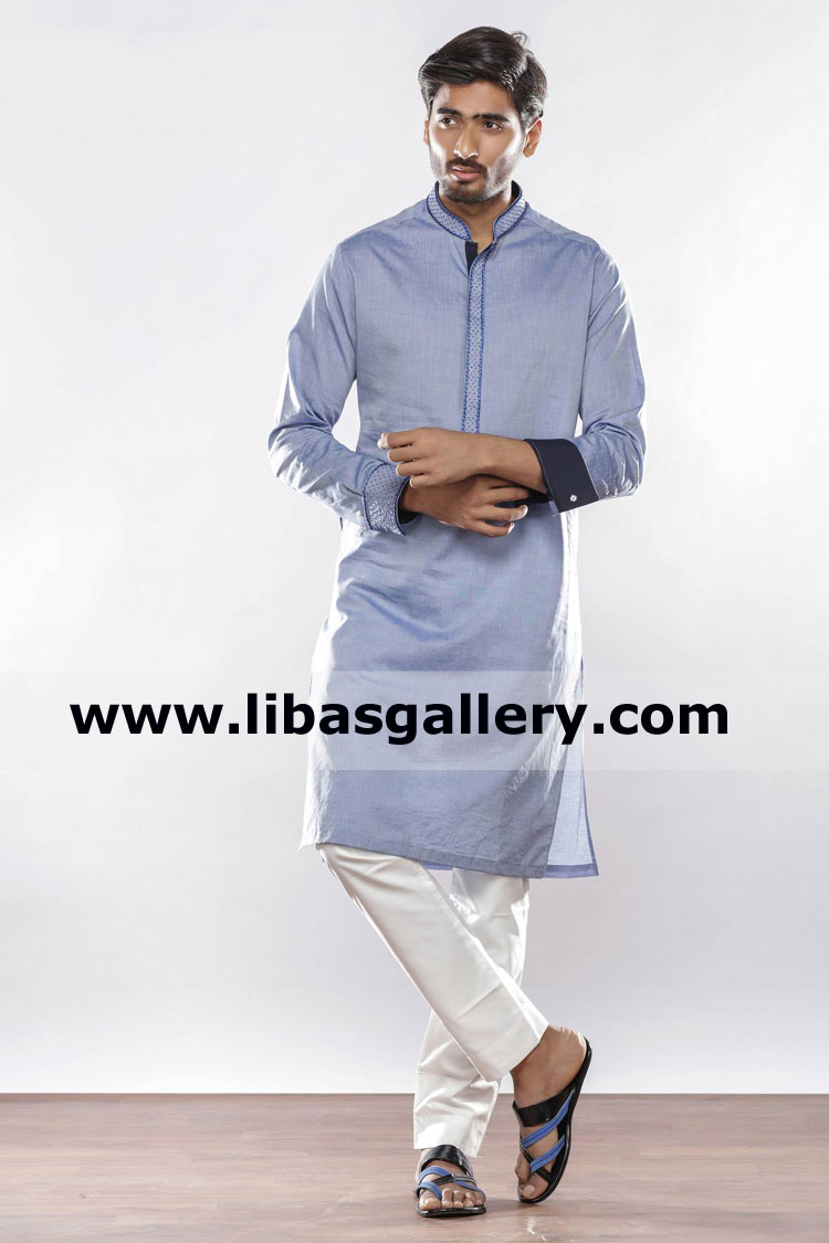 traditional embroidered kurta for male party session and friend hang out for lunch dinner family dubai uk usa