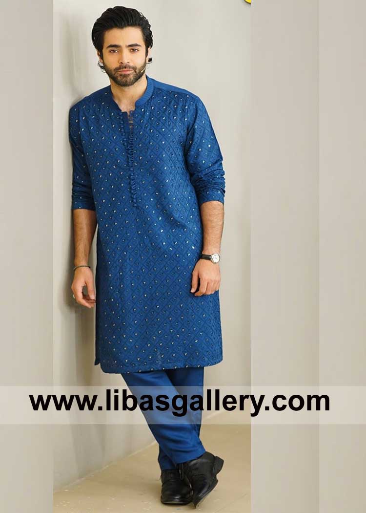 Elevate your style with our Embroidered Men Kurta