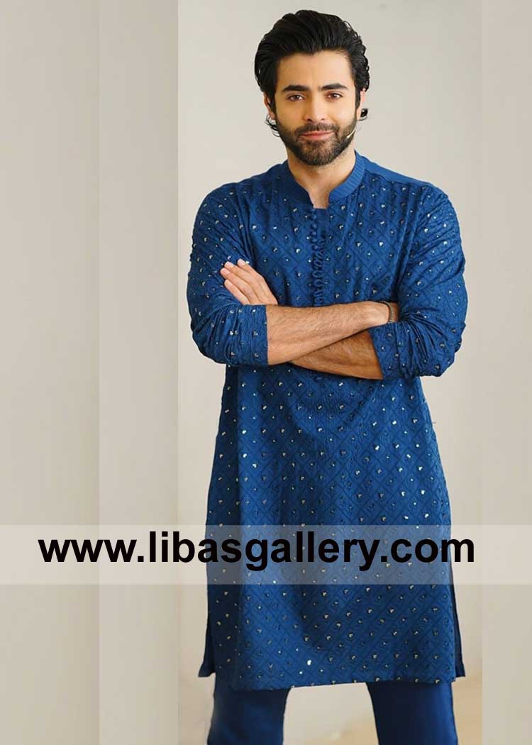 Elevate your style with our Embroidered Men Kurta