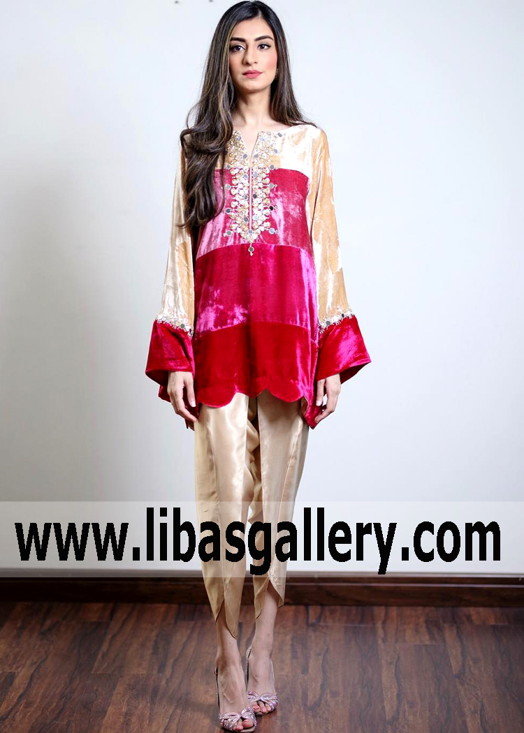 Pakistani Designer Velvet Kurti Stamford Connecticut CT Latest kurti Style Dresses