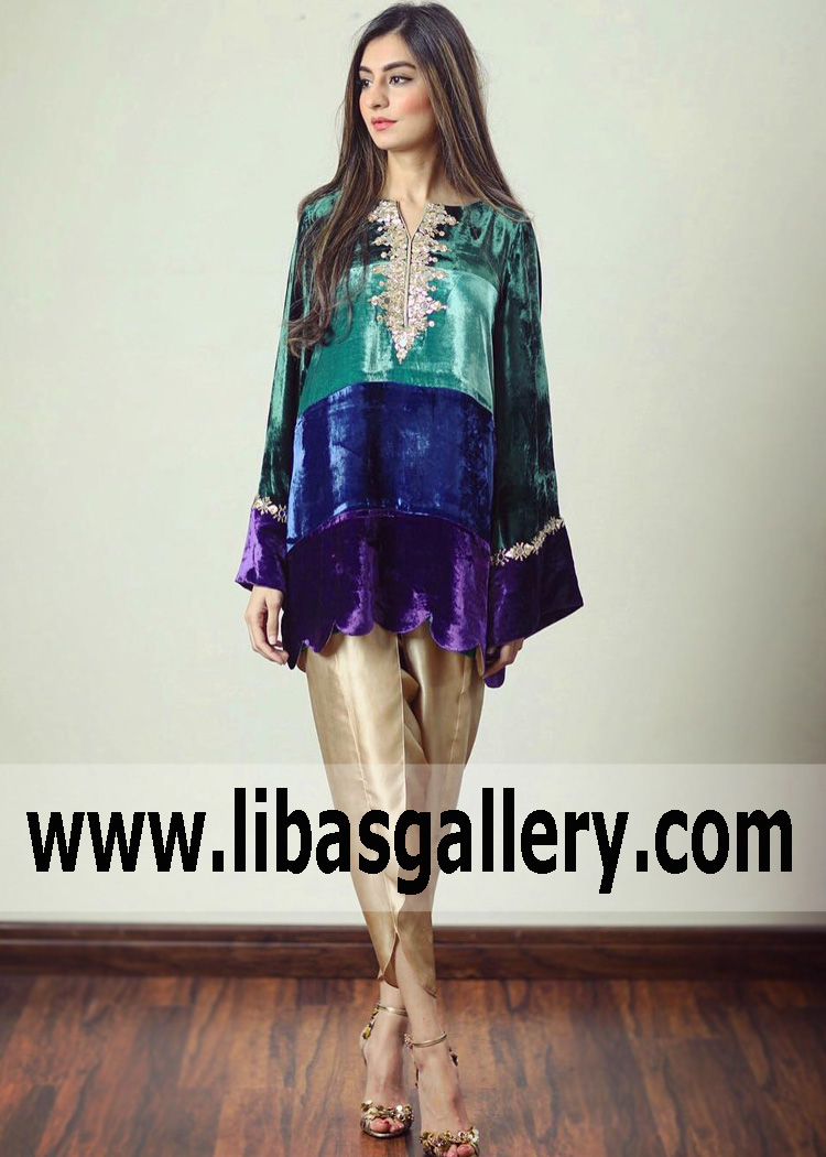 Pakistani Designer Velvet Kurti Evening Dresses Richardson Texas TX USA Shop Online