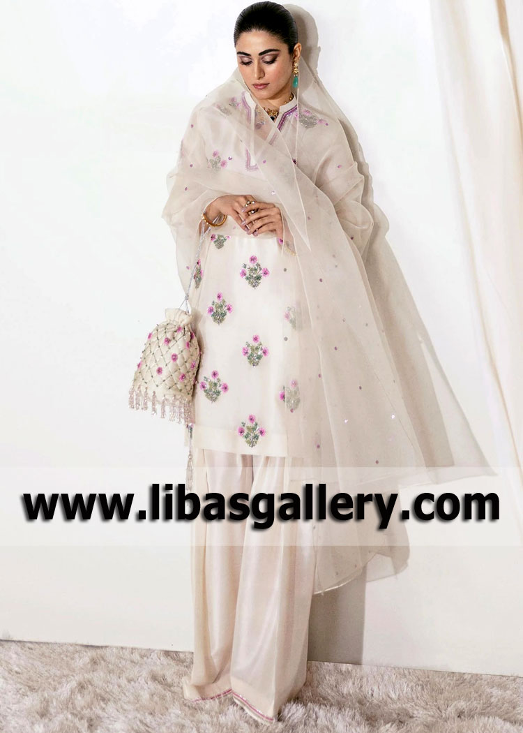 Pearl Carnation Eid Dress for Evening Parties