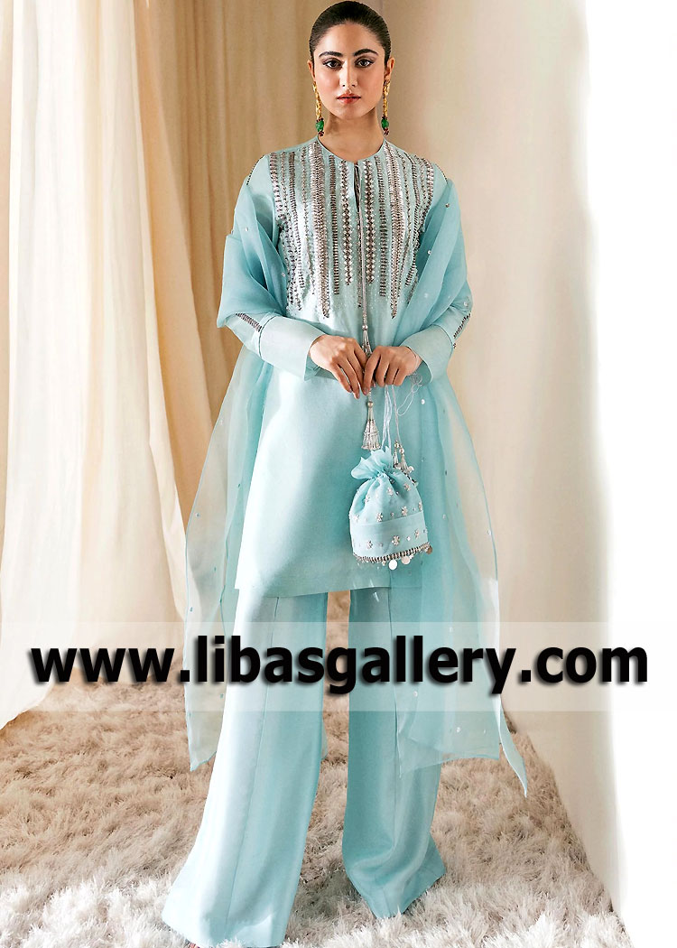 Crystal Blue Wedelia Jewel Evening Wear Design