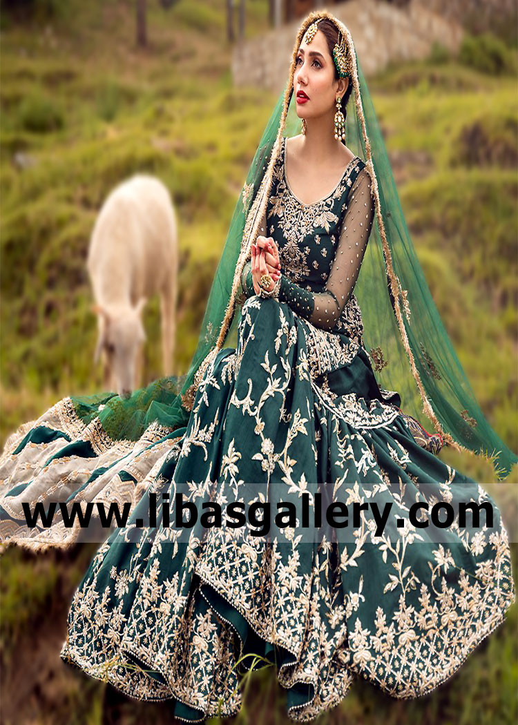 Designer Gharara Dresses For Weddings by Pakistani Designer Faiza Saqlain Green Street Soho Road UK Bridal Couture