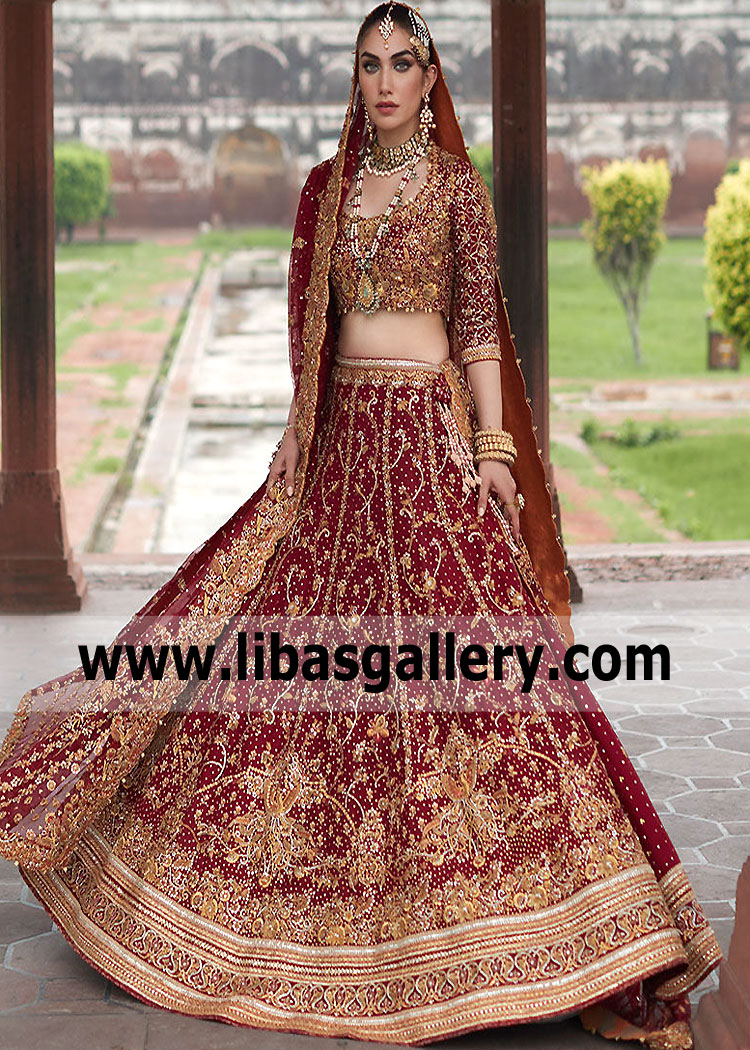 Scarlet Red Zantedeschia Indian Wedding Dress