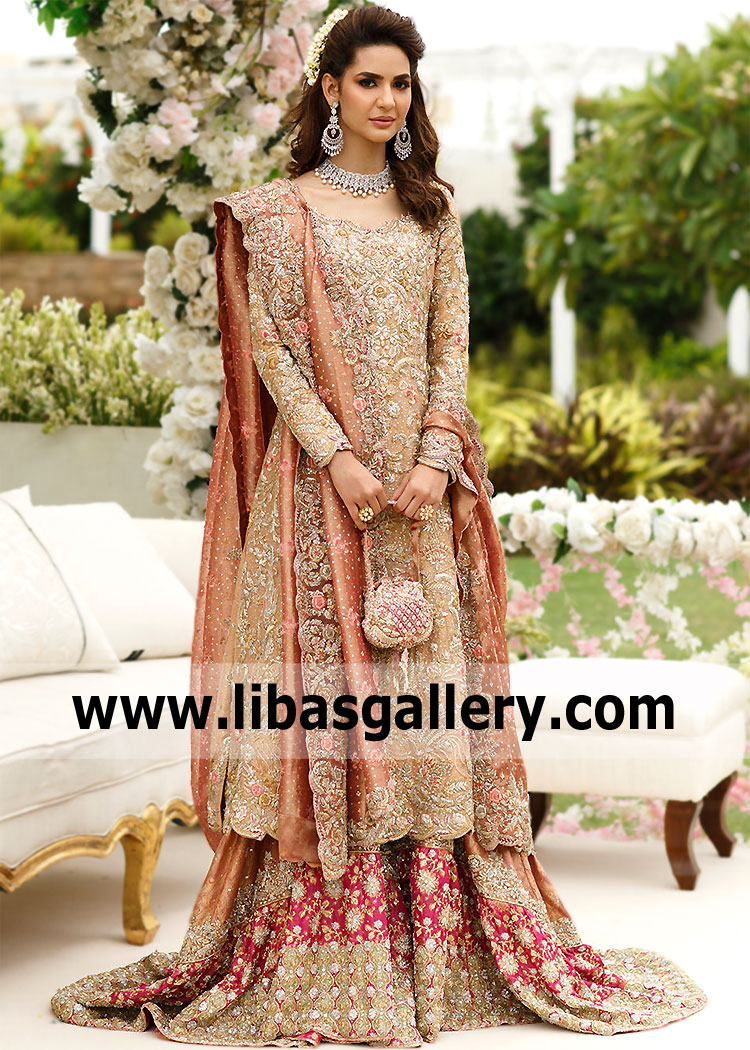 Pakistani Bridal Lehenga Manchester UK Farah Talib Aziz Bridal Dresses UK Bridal Lehenga
