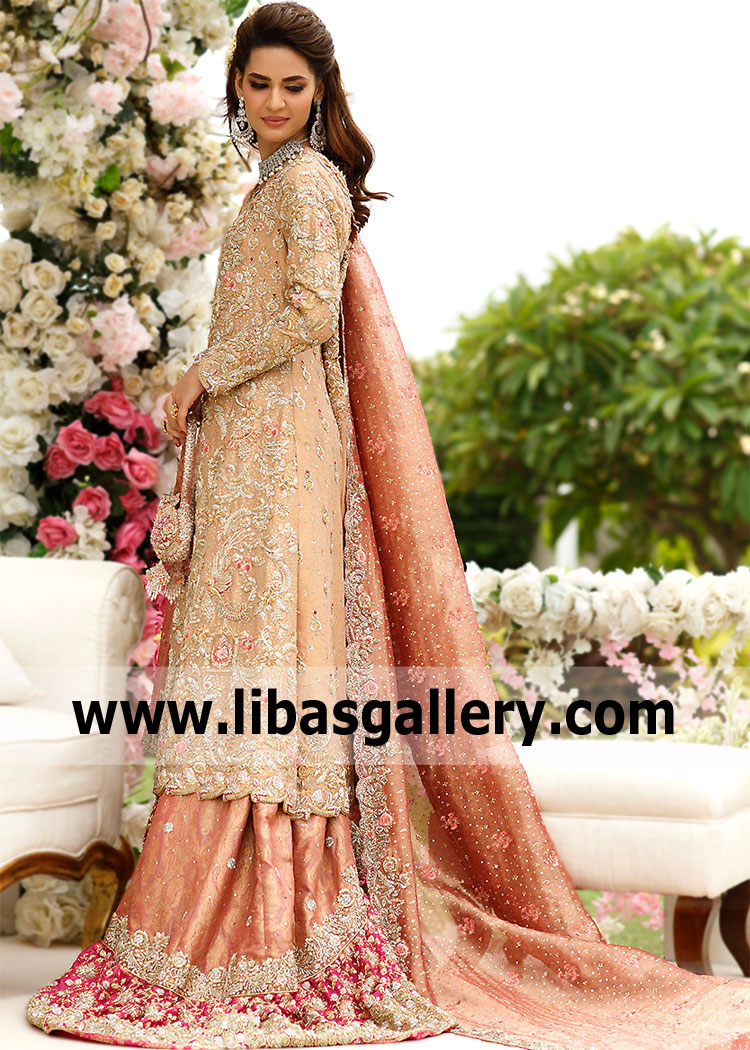 Rose Gold Fleur Bridal Lehenga Dress