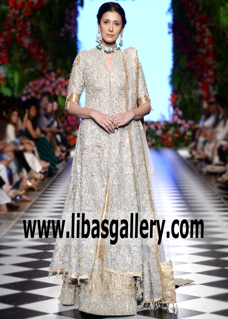 Light Mauve Detailed Embellishment Most Luxurious Fabrics Gown Sharara By Faraz Manan