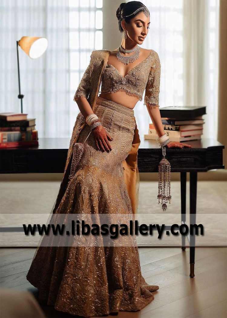 Faraz Manan Fishtail Silhouette Lehengas| Bridalwear | Indian Wedding dresses | UAE Dubai Sharjah Abu Dhabi