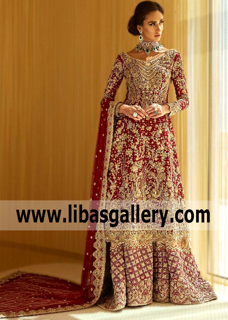 Faraz Manan Wedding dresses Ontario Canada Pakistani Wedding Sharara Collection