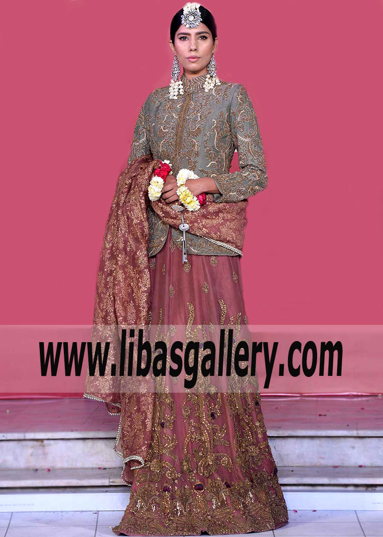 Couture Wedding Dresses by HSY | Winter embellished Jacket with Lehenga Bridal - Savannah, Georgia