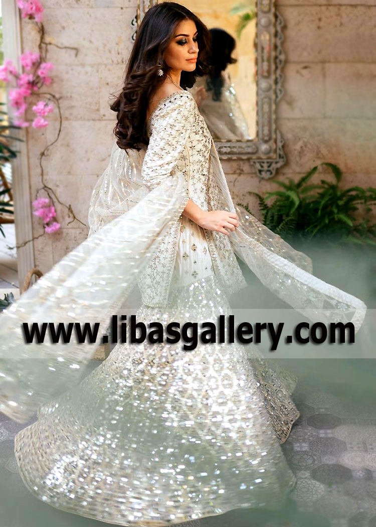 Latest Bridal Sharara for Walima Boston Massachusetts USA Abhinav Mishra Valima Dresses