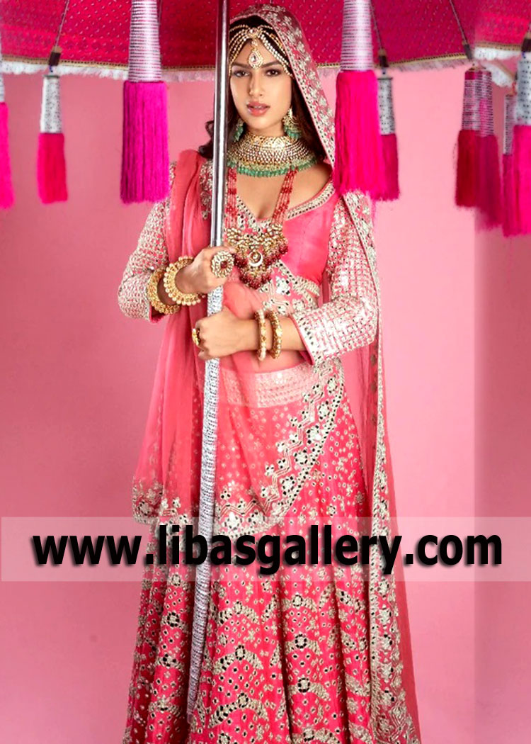 Hot Pink Tansy Bridal Lehenga Choli