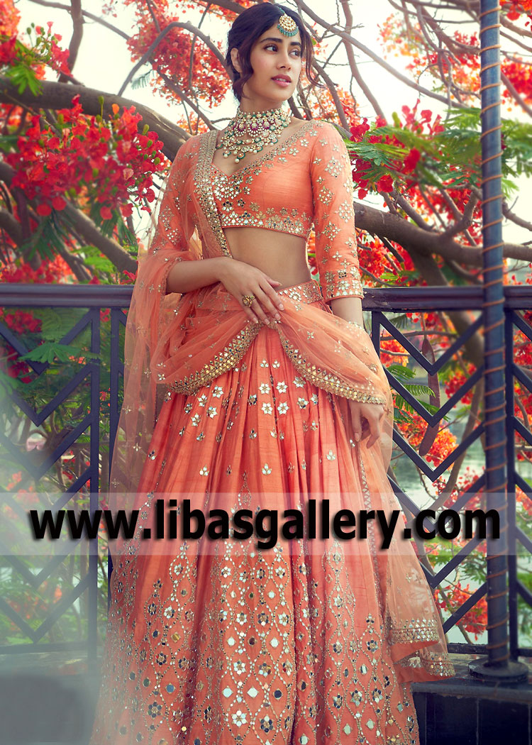 Indian Wedding Lehenga Manchester London UK Abhinav Mishra Wedding Reception Walima Event Bridal Dresses