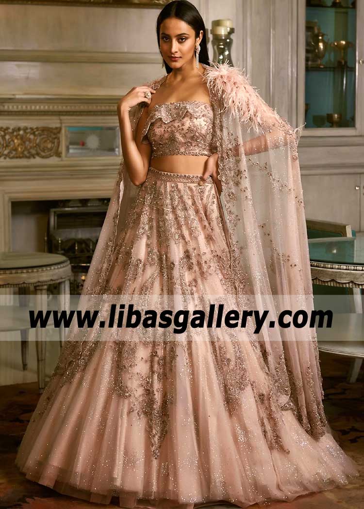 Misty Rose Lily Punjabi Bridal Lehenga