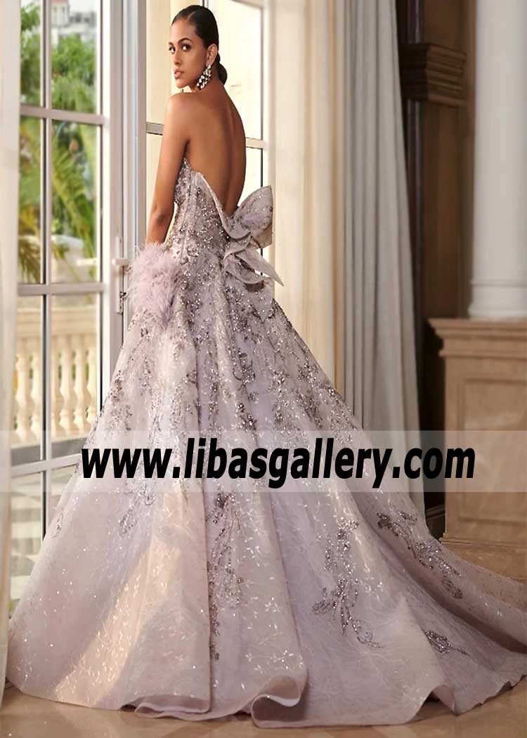 Pale Mauve Thistle Bridal Gown