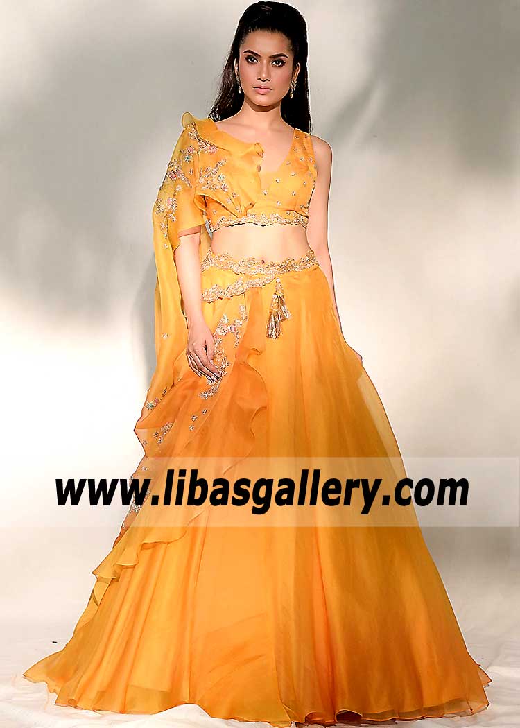 Selective Yellow Laurel Embellished Lehenga