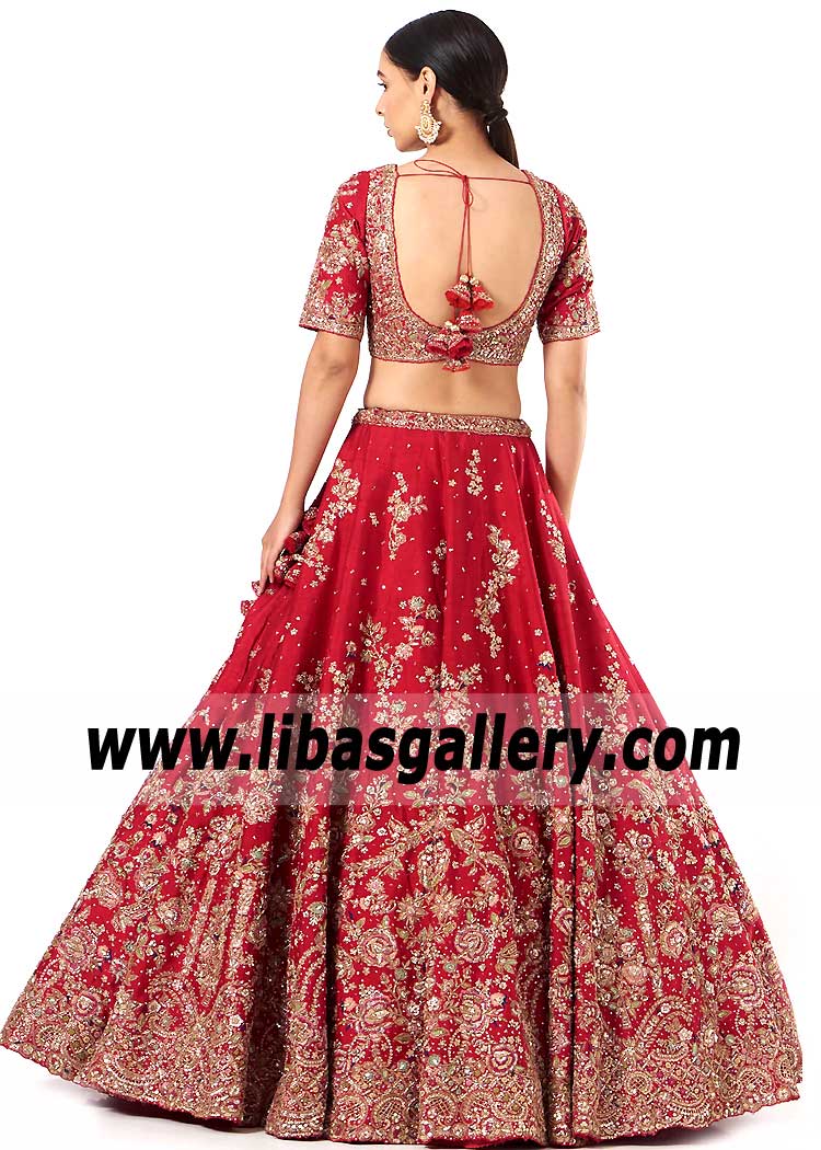 Cadmium Red Lily Traditional Wedding Dresses