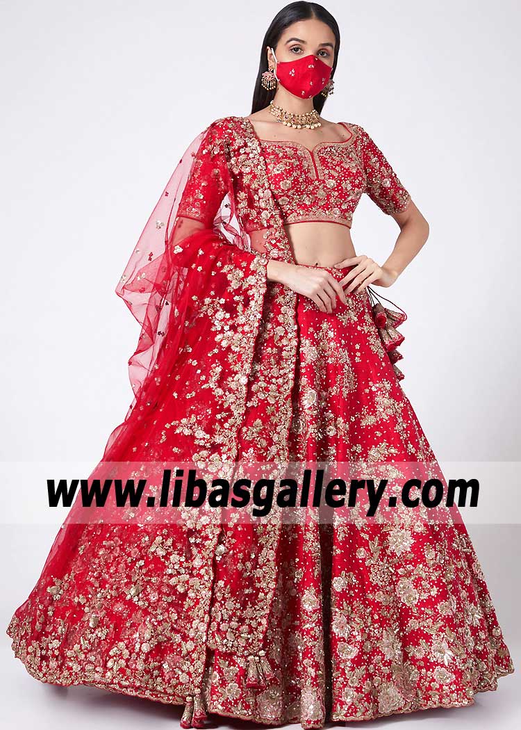 Luxury Red Freesia Wedding Dress