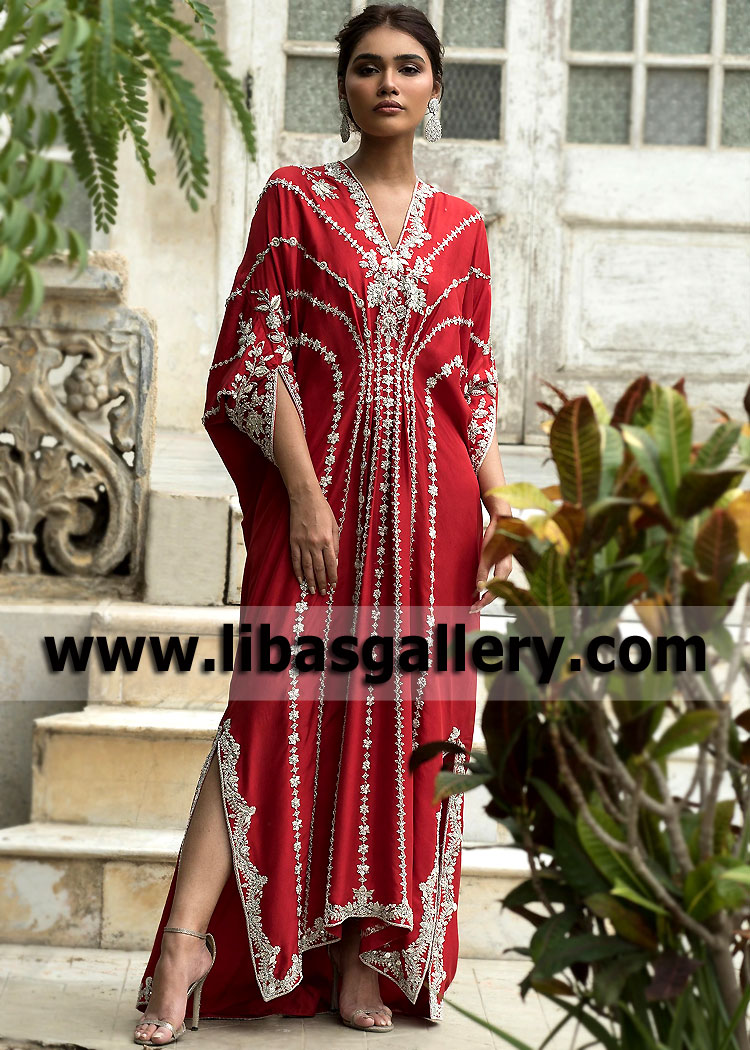 Upsdell Red Kaftan for Wedding and Special Occasions