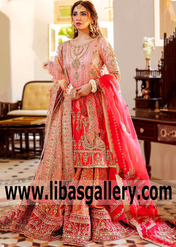 Pakistani Designer Gharara Update with Modern Look Tyne and Wear UK Mohsin Naveed Ranjha Wedding Gharara