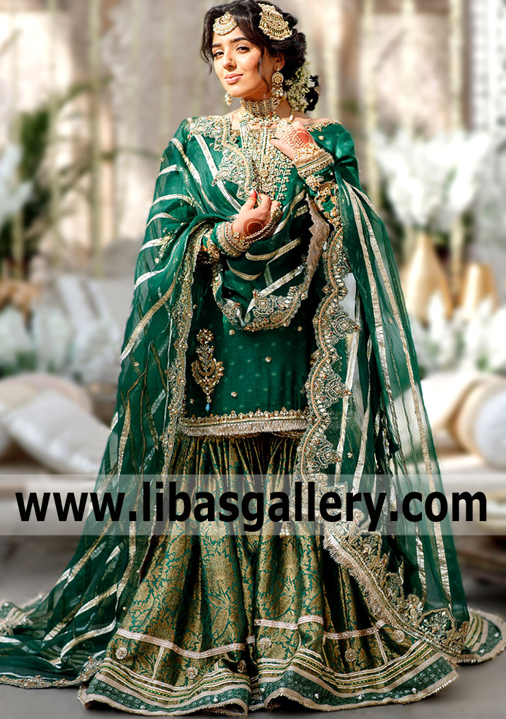Exquisite Gharara Dresses Mehndi Buckinghamshire UK Mohsin Naveed Ranjha Gharara Dresses Dholki