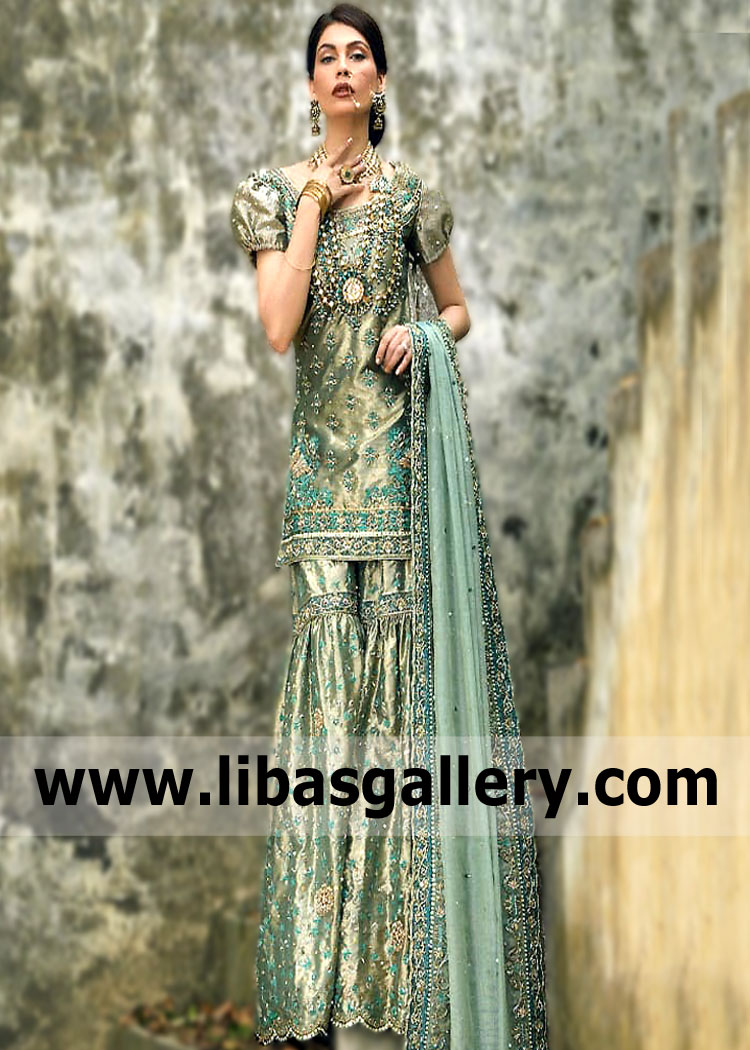 Mehdi Couture Bridal Gharara Dresses Pakistani Bridal Gharara for Walima Reception Valima