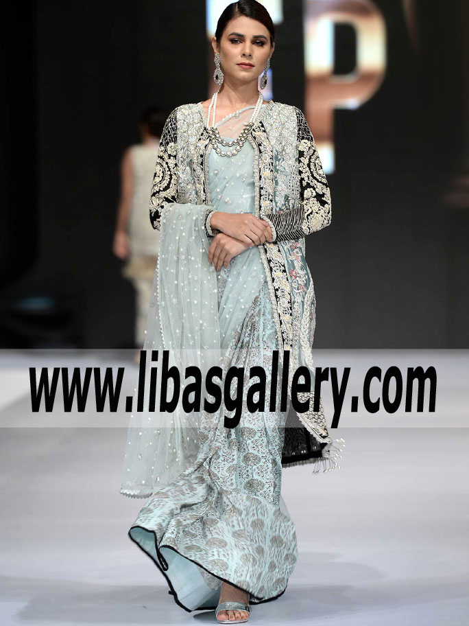 Pakistani Designer Saree Hand Embellished Jacket for High Fashion Parties Woodlawn Maryland USA Online Outlet store