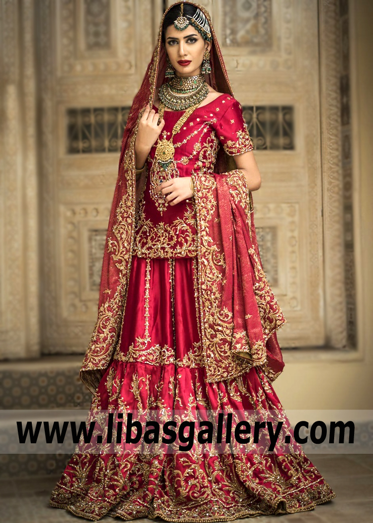 Nilofer Shahid Bridal Gharara Stockholm Sweden Pakistani Bridal Dresses with price