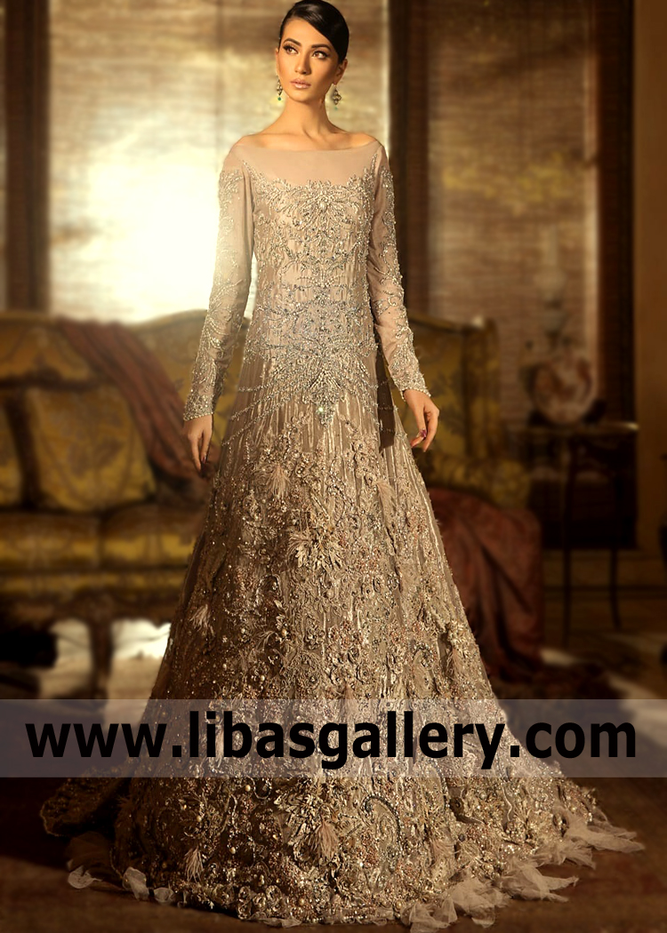 Nilofer Shahid Bridal Maxi Newcastle London UK Latest Pakistani Designer Bridal Maxi with price
