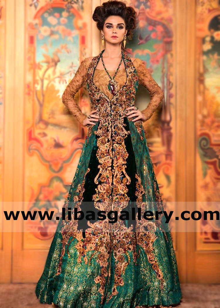 Emerald Meryon Flared Long Gown