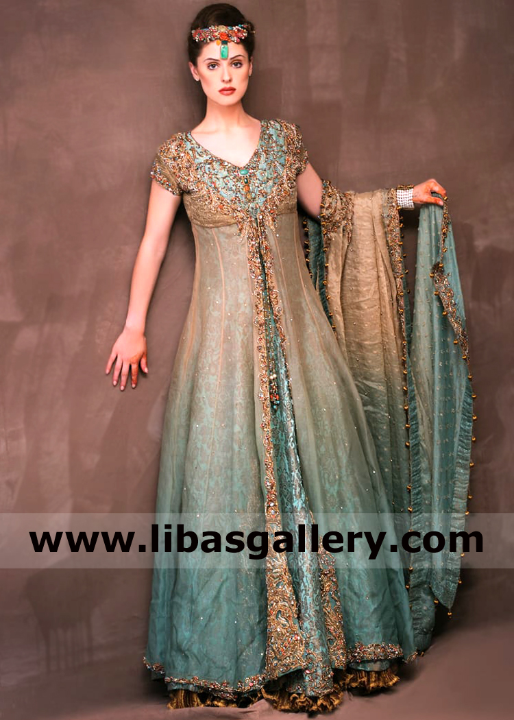Crystal Blue Botticelli Embellished Gown