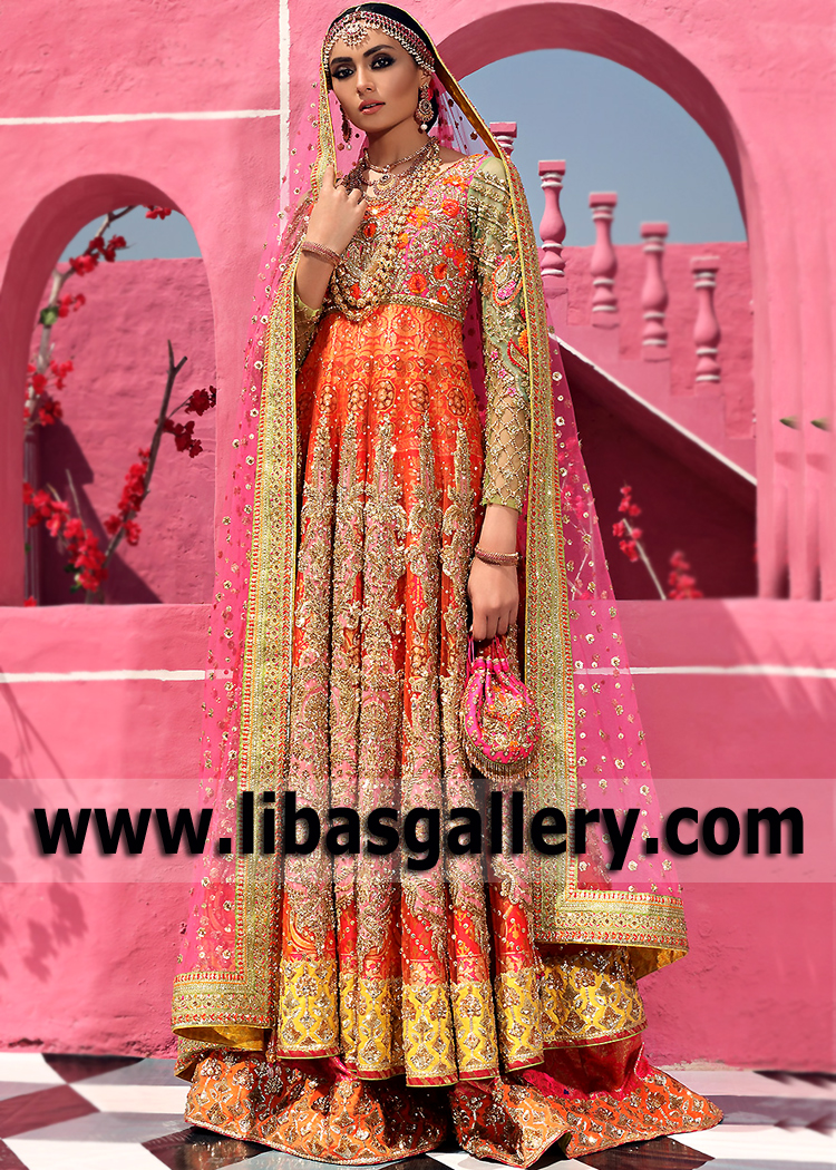 Pakistani Wedding Dresses Jackson Heights New York USA Nomi Ansari Bride Sister Barat Dresses