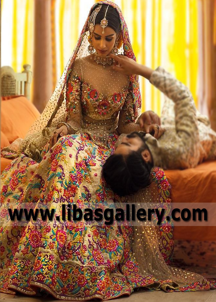 Nomi Ansari Lehenga Choli for Bride and Bride Sister Occasion Wear Lehenga Suits