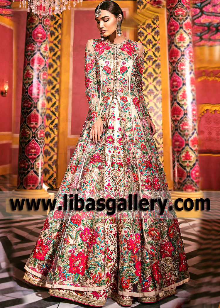Pakistani Bridal Dresses Rochester New York USA Nomi Ansari Jacket Bridal Dresses Collection