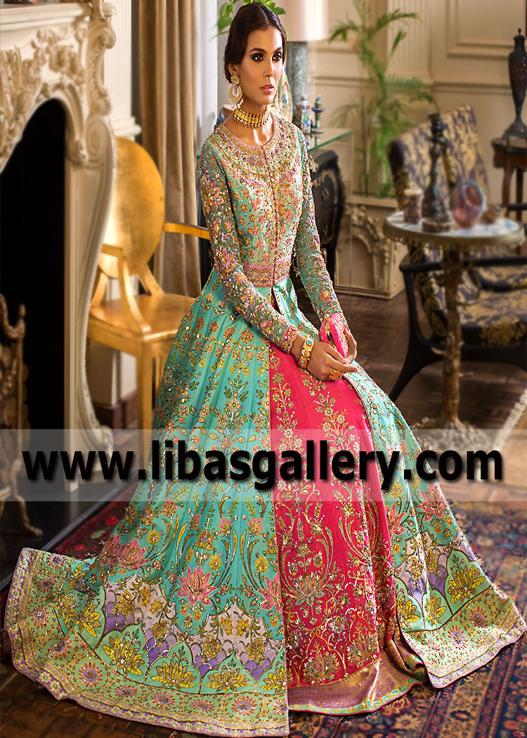 Electric Blue Freesia Anarkali Bridal For The Modern Bride