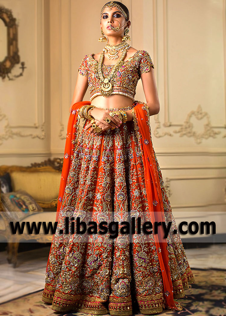 Trending Bridal Lehenga Designs Nomi Ansari USA Pakistani Bridal Lehenga with Price