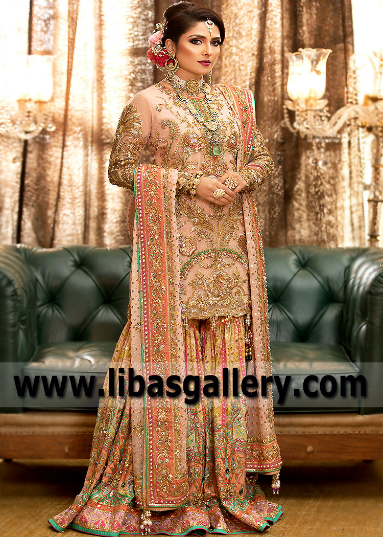 Pakistani Walima Dresses Bridal Walima Gharara for Walima Kingston London UK Bridal gharara