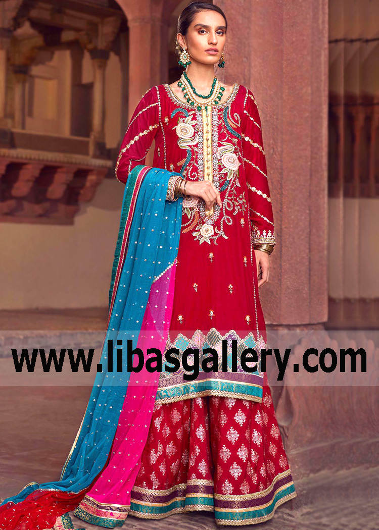 Annus Abrar Sharara Collection Milton UK Elegant Bridal Wear Sharara for Modern Brides