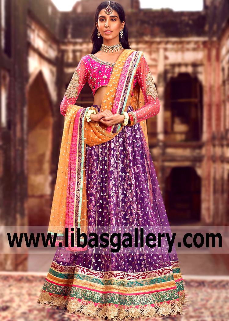 Cerise Indigo Conran Lehenga