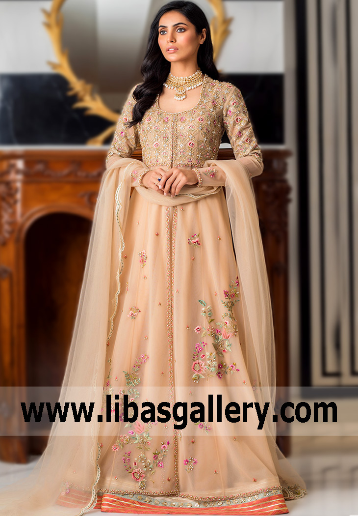 Deep Peach Oakridge Sharara Dress