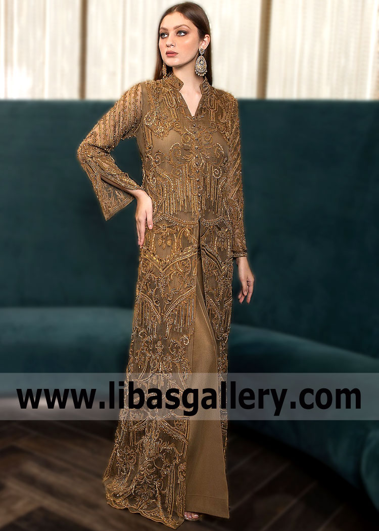 Pale Brown Romola Floor length Occasional Dress