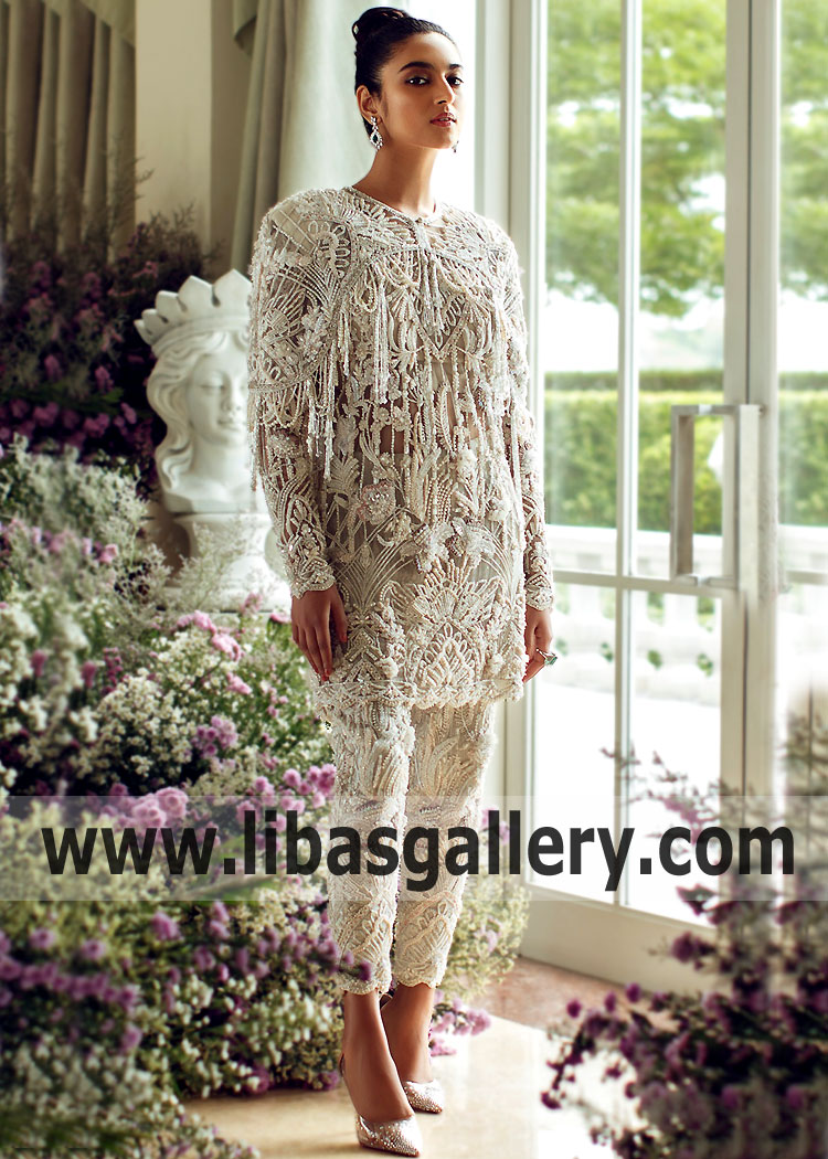 Mesmerizing Off White Arum Designer Cape Style