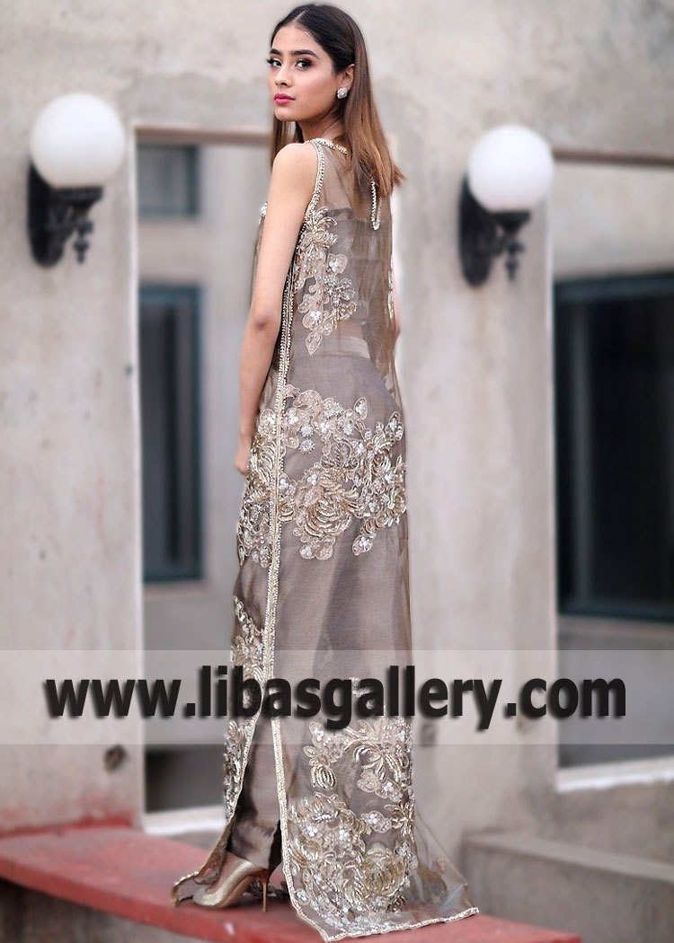 Gray Majestic Maxi Dress for All Party and Special Occasions