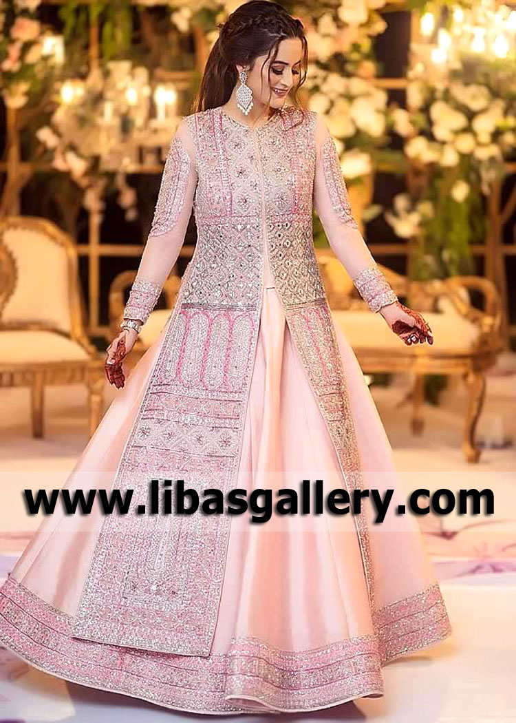 Light Pink Lily Pishwas Lehenga for Bride Sister