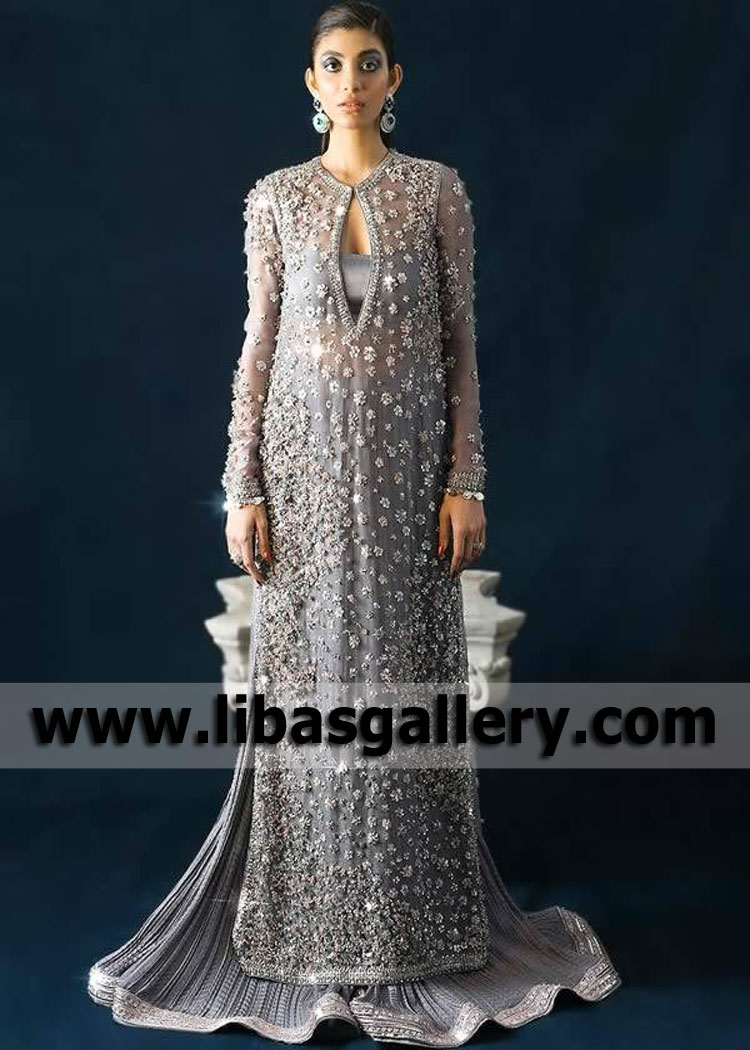 Gray Crinum Wedding Occasion Dress
