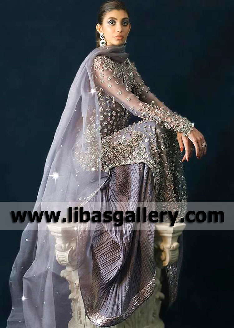 Gray Crinum Wedding Occasion Dress
