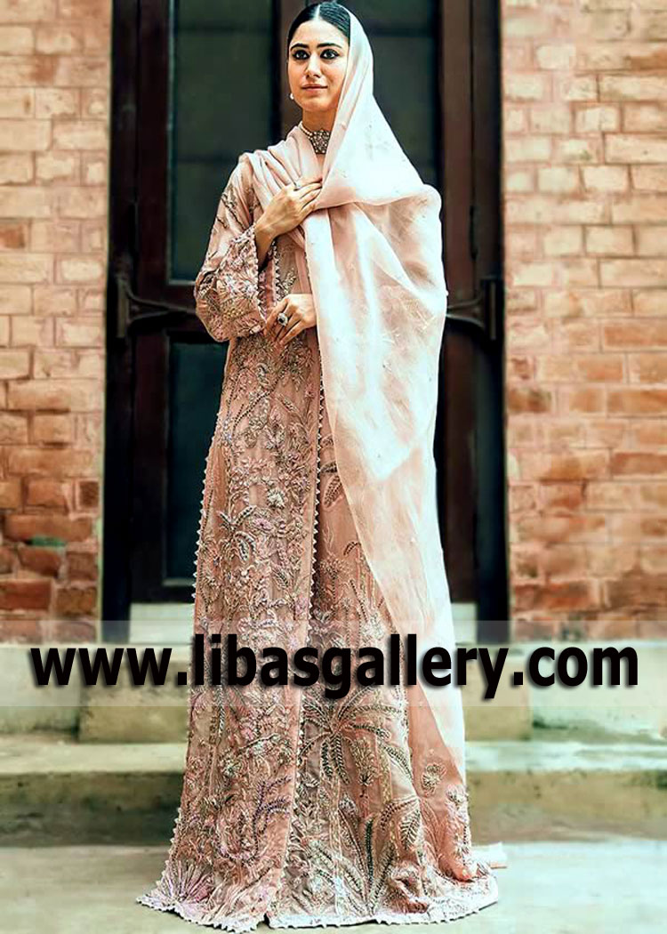 Light Pink Gladiolus Evening Dress for Special Occasions
